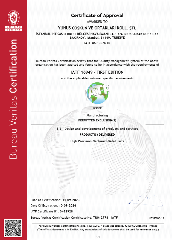 IATF 16949 Certificate